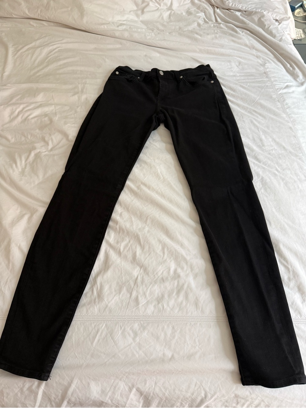 7 For All Mankind Black Skinny Pants